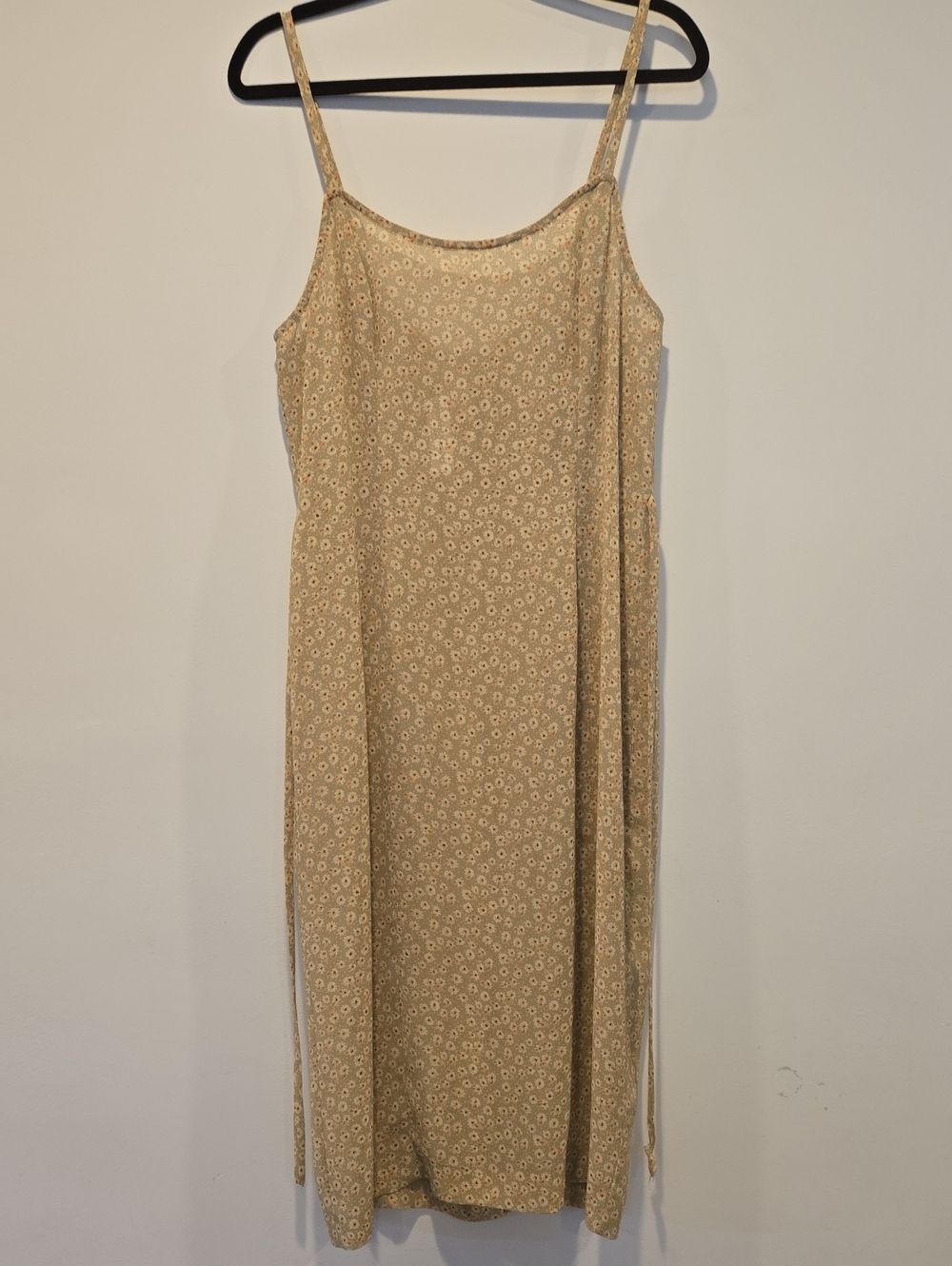 Grunge 90's Vintage Donna Ricco Sheer Floral Slip Midi Dress Low Back Button